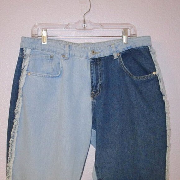 The Ragged Priest Patchwork Jeans Size 34 Bell Bottom Hippie Trip 90s Rave Y2K - Picture 2 of 10